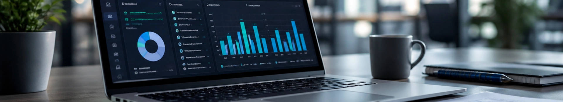 Tableau de bord BI affiché sur un ordinateur pour le reporting de gestion en temps réel